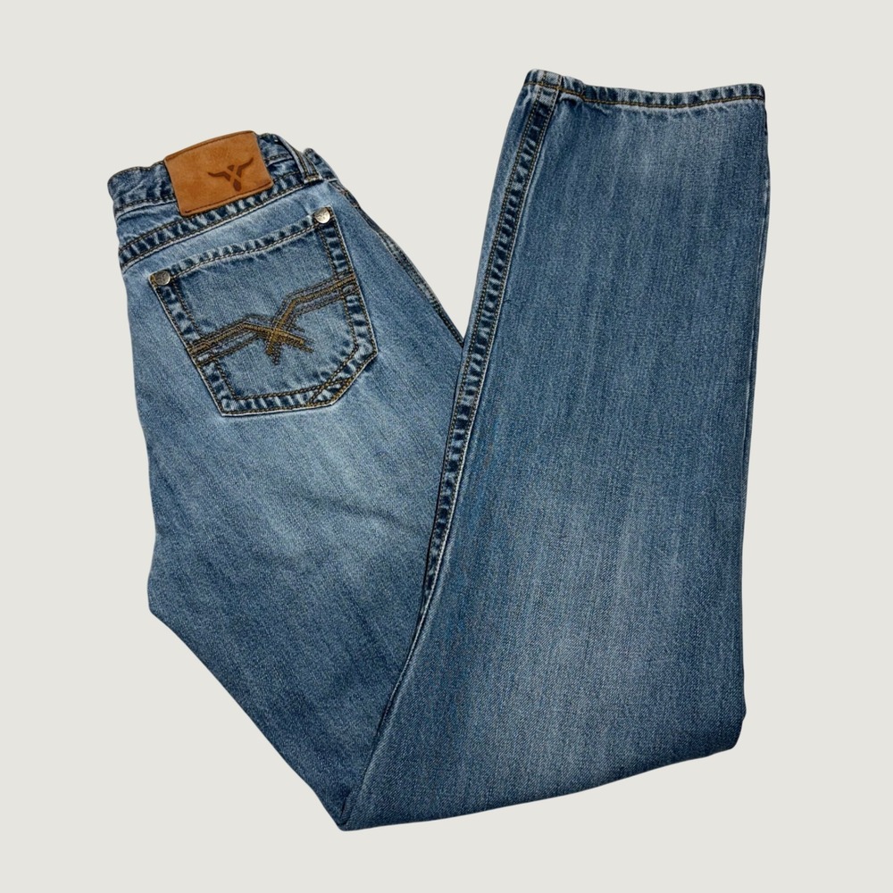Wrangler 20X 33 Jeans Men 28x34 Blue Extreme Relaxed Fit Western Cowboy Distress